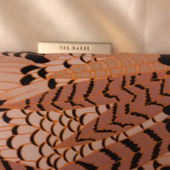 Ted Baker London Ferel Sunburst Feather Pink Leather Trifold Wallet NWT - Picture 6 of 15